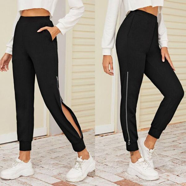women's pants & capris women fashion black side zipper split female casaul high waist elastic ankle-length sweatpants trousers, Black;white
women's pants & capris women fashion black side zipper split female casaul high waist elastic ankle-length sweatpants trousers, Black;white