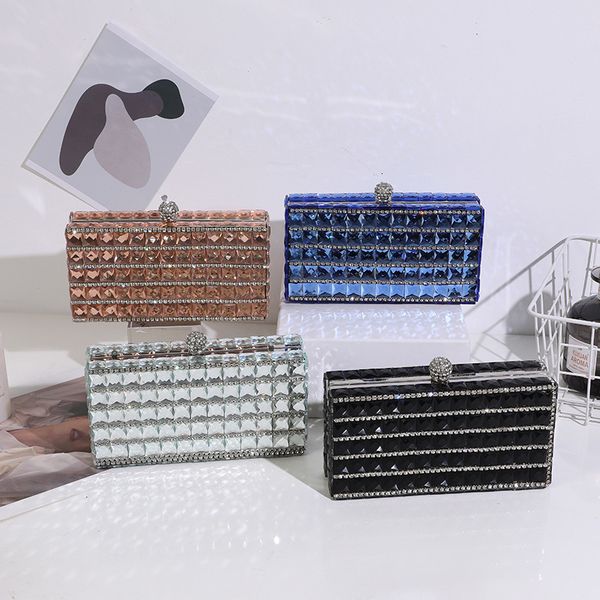 fashion evening bag dinner women's double sided glass drill hand personality handbag
fashion evening bag dinner women's double sided glass drill hand personality handbag