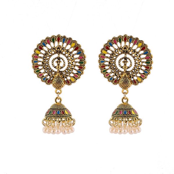 dangle & chandelier retro vintage dripping oil peacock carved indian jhumka earrings women's boho ethnic pearl bells earring jewelry, Silver
dangle & chandelier retro vintage dripping oil peacock carved indian jhumka earrings women's boho ethnic pearl bells earring jewelry, Silver