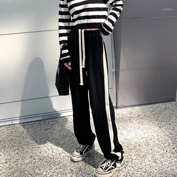 women's pants & capris 2021 autumn clothing fashion all-match sweatpants women korean style high waist stripes hit the color casual pan, Black;white
women's pants & capris 2021 autumn clothing fashion all-match sweatpants women korean style high waist stripes hit the color casual pan, Black;white