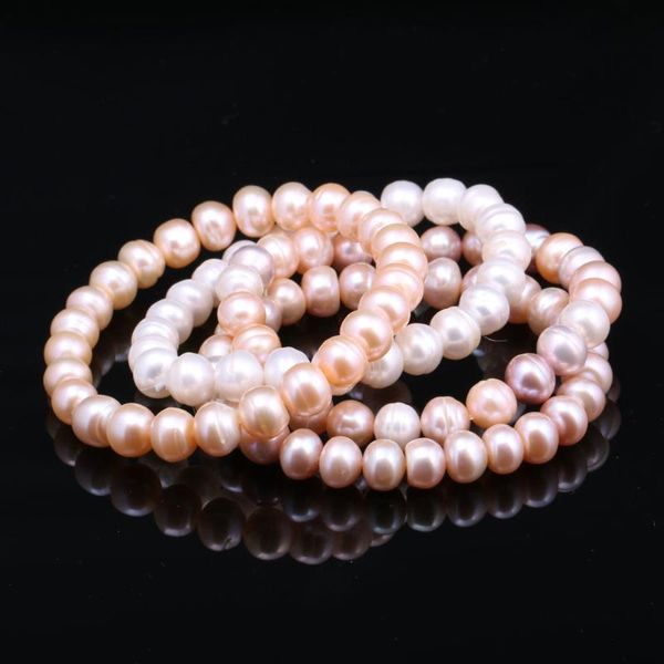 link, chain 100% natural white pink purple mixed color pearl potato beads bracelet birthday anniversary party exquisite gift jewelry 8-9mm, Black
link, chain 100% natural white pink purple mixed color pearl potato beads bracelet birthday anniversary party exquisite gift jewelry 8-9mm, Black