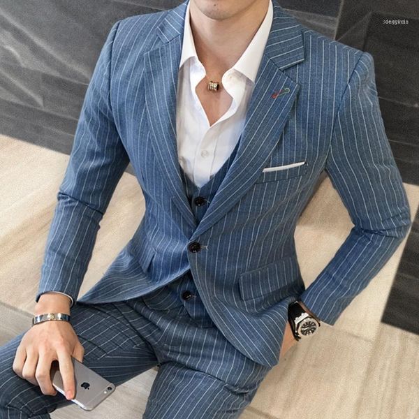 men's suits & blazers ( jackets + vest pants ) fashion high-grade business striped suit three-piece men wedding dress smart blaze, White;black
men's suits & blazers ( jackets + vest pants ) fashion high-grade business striped suit three-piece men wedding dress smart blaze, White;black