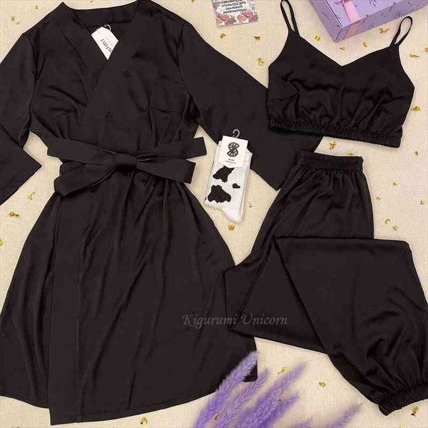 backless satin pajamas black women sleepwear lace pyjamas with pants loose spaghetti strap intimate lingerie pj set s xxl, Black;red
backless satin pajamas black women sleepwear lace pyjamas with pants loose spaghetti strap intimate lingerie pj set s xxl, Black;red