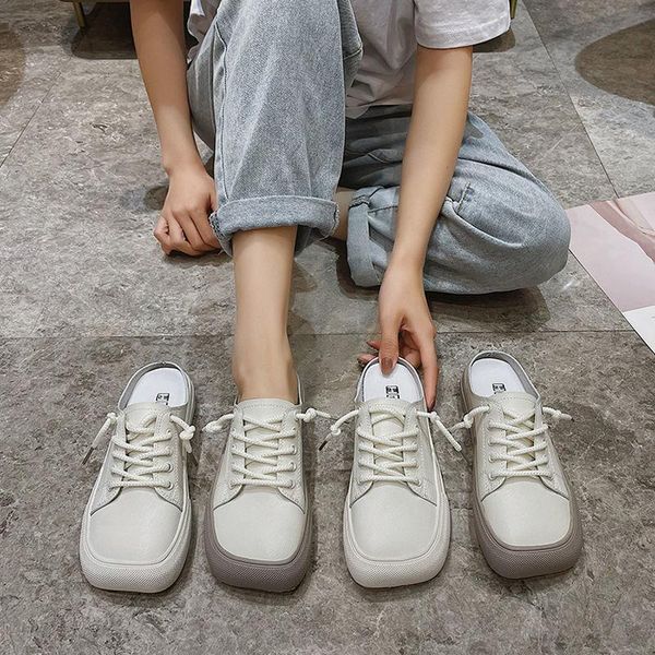 slippers women summer fashion korean version heel thick bottom pedal platform flats women's white sneakers zapatillas de mujer, Black
slippers women summer fashion korean version heel thick bottom pedal platform flats women's white sneakers zapatillas de mujer, Black