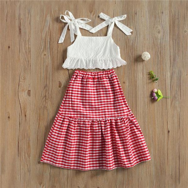 girl's crop skirts 2pcs set children belt lace shirt plaid print skirt 2 piece clothing sets, White
girl's crop skirts 2pcs set children belt lace shirt plaid print skirt 2 piece clothing sets, White