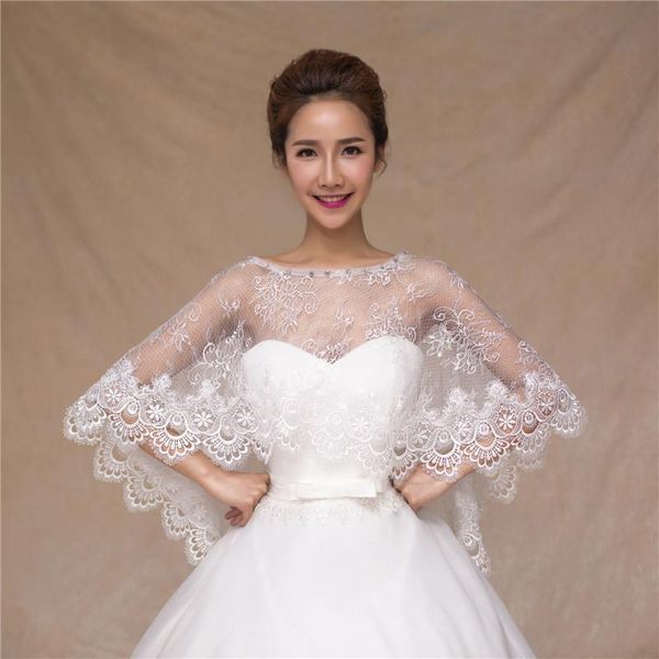 wraps & jackets wedding shawl summer hedging bridal cloak mesh lace wholesale thin section, White
wraps & jackets wedding shawl summer hedging bridal cloak mesh lace wholesale thin section, White