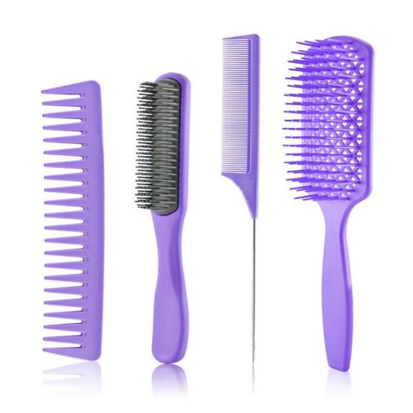 hair brushes 4pcs hairdressing combs detangling brush set comb cutting massage barber tools salon accessories, Silver
hair brushes 4pcs hairdressing combs detangling brush set comb cutting massage barber tools salon accessories, Silver