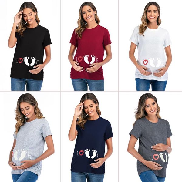 maternity & tees women short sleeve cartoon print t-shirt loose pregnancy clothes baby foot printed, White
maternity & tees women short sleeve cartoon print t-shirt loose pregnancy clothes baby foot printed, White