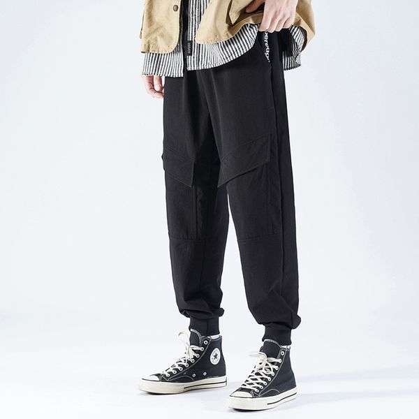 men 2021 new spring and autumn nylon pockets drawstring cargo pants men causal safari style mid regular pants men, Black
men 2021 new spring and autumn nylon pockets drawstring cargo pants men causal safari style mid regular pants men, Black