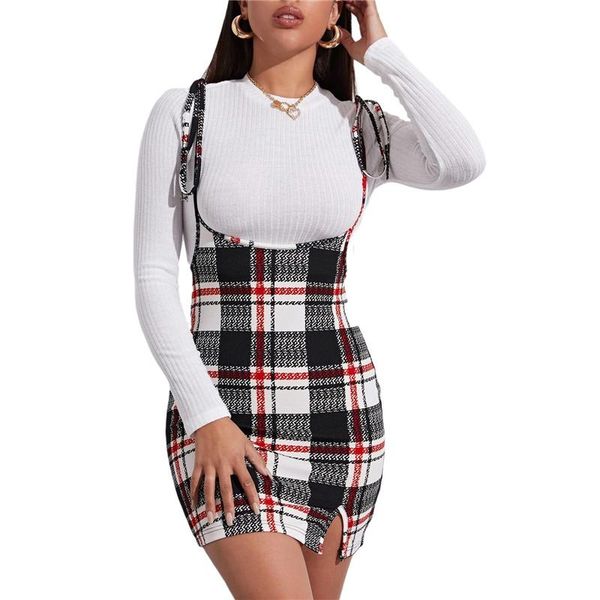 casual dresses high waisted suspender skirts womens spring summer all-match plaid street split mini skirt, Black;gray
casual dresses high waisted suspender skirts womens spring summer all-match plaid street split mini skirt, Black;gray