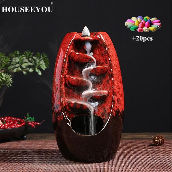 waterfall backflow incense burner holder ceramic smoke censer + 20pcs cones zen room home decorations fragrance lamps
waterfall backflow incense burner holder ceramic smoke censer + 20pcs cones zen room home decorations fragrance lamps