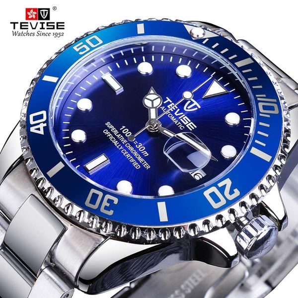 tevise blue dial calendar view sier steel military waterproof men sports watches automatic mechanical c luxury clock, Slivery;brown
tevise blue dial calendar view sier steel military waterproof men sports watches automatic mechanical c luxury clock, Slivery;brown