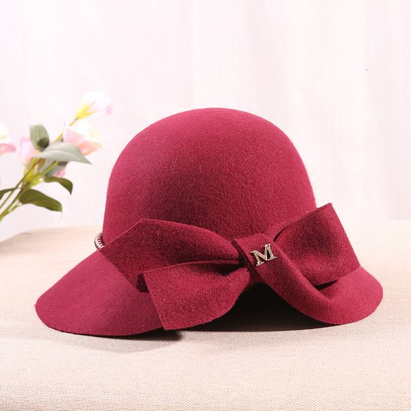 big hat autumn and winter wool bow fisherman's temperament girl's tweed basin, Blue;gray
big hat autumn and winter wool bow fisherman's temperament girl's tweed basin, Blue;gray