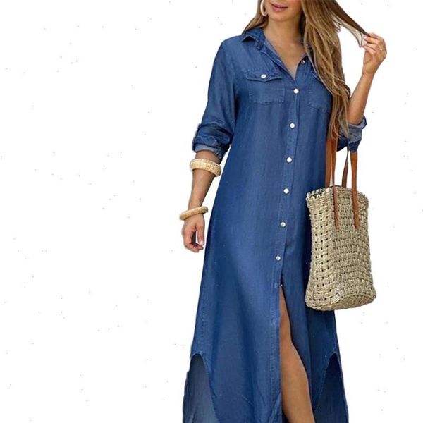 summer womens dresses dress fashion women long sleeve woman slitting hem pockets single breasted maxi shirt good quality, Black;gray
summer womens dresses dress fashion women long sleeve woman slitting hem pockets single breasted maxi shirt good quality, Black;gray