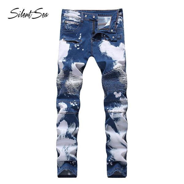 men's jeans silentsea fashion men brand straight fit ripped italian designer 100% cotton distressed denim homme, Blue
men's jeans silentsea fashion men brand straight fit ripped italian designer 100% cotton distressed denim homme, Blue