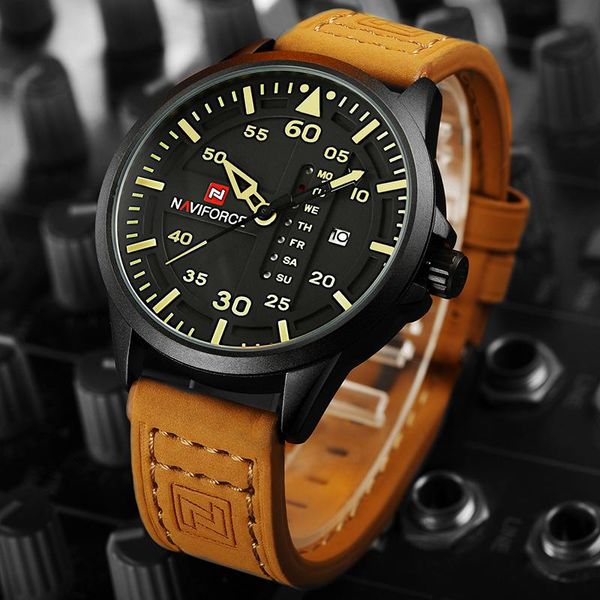 wristwatches naviforce sports fashion men's quartz watches leather strap man business 30m waterproof relogio masculino, Slivery;brown
wristwatches naviforce sports fashion men's quartz watches leather strap man business 30m waterproof relogio masculino, Slivery;brown