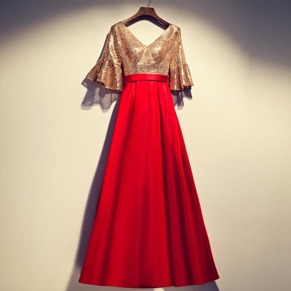 party dresses golden red evening dress 2021 fashion half sleeve floor length v-neck plus size customized lace up prom, White;black
party dresses golden red evening dress 2021 fashion half sleeve floor length v-neck plus size customized lace up prom, White;black