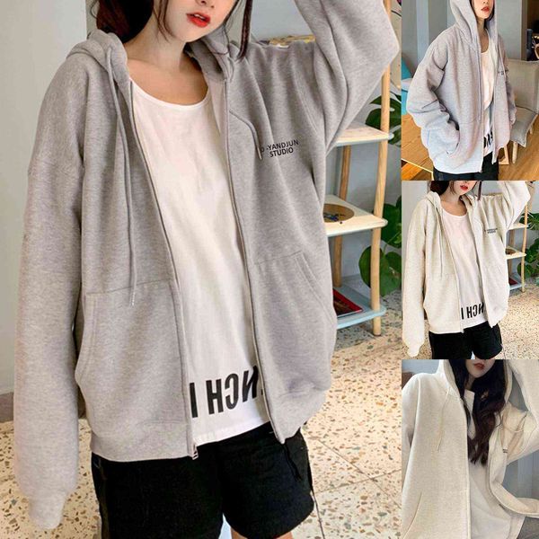 women's jacket oversized hoodies solid hoodie long sleeve irregular sweatshirt loose zip-up blouse hooded streetwear coat y1118, Black
women's jacket oversized hoodies solid hoodie long sleeve irregular sweatshirt loose zip-up blouse hooded streetwear coat y1118, Black