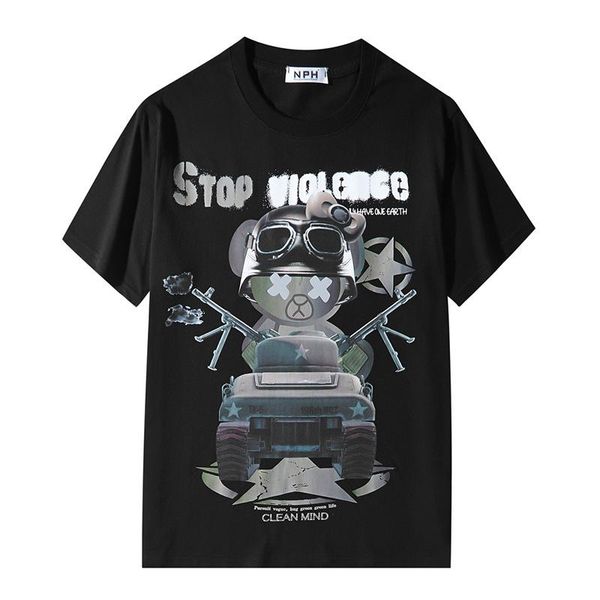 men's t-shirts little bear peacekeeper sprinted reflective print t-shirt male summer short sleeve tee streetwear hip hop, White;black
men's t-shirts little bear peacekeeper sprinted reflective print t-shirt male summer short sleeve tee streetwear hip hop, White;black