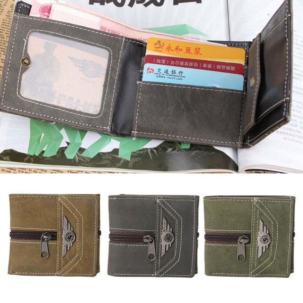 wallets men's boy punk vintage faux leather zipper wallet trifold card holder mini purse, Red;black
wallets men's boy punk vintage faux leather zipper wallet trifold card holder mini purse, Red;black