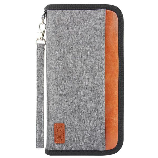 card holders zipper passport organizer antitheft multifunctional documents travel wallet waterproof cash holder outdoor full closure, Brown;gray
card holders zipper passport organizer antitheft multifunctional documents travel wallet waterproof cash holder outdoor full closure, Brown;gray