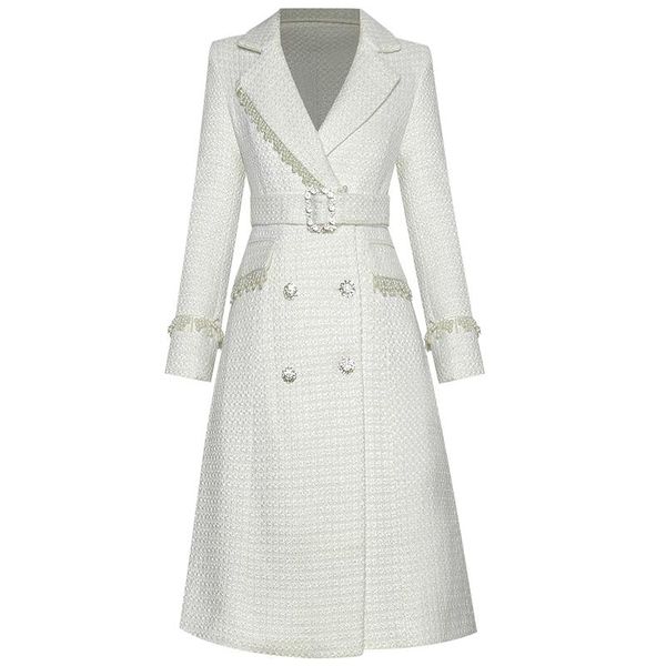 women's trench coats lurex tweed coat women 2021 autumn winter luxury designer pearls tassel crystal double breasted elegant midi black, Tan;black
women's trench coats lurex tweed coat women 2021 autumn winter luxury designer pearls tassel crystal double breasted elegant midi black, Tan;black