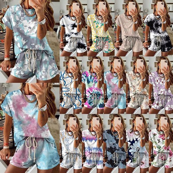 women's tracksuits summer 2021 ladies tie-dye gradient color pajamas short-sleeved home service suit, Gray
women's tracksuits summer 2021 ladies tie-dye gradient color pajamas short-sleeved home service suit, Gray