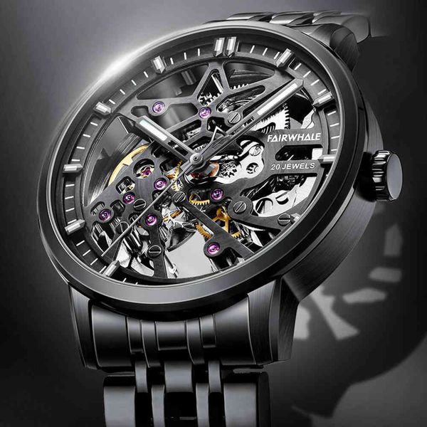 watch automatic men luxury skeleton mechanical wristwatch fashion black stainless steel luminous clock relojes para hombre 2021, Slivery;brown
watch automatic men luxury skeleton mechanical wristwatch fashion black stainless steel luminous clock relojes para hombre 2021, Slivery;brown