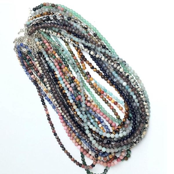 chains natural stone 4mm beads necklace amazonite agate alabaster lava for jewelry making women bracelets necklaces, Silver
chains natural stone 4mm beads necklace amazonite agate alabaster lava for jewelry making women bracelets necklaces, Silver
