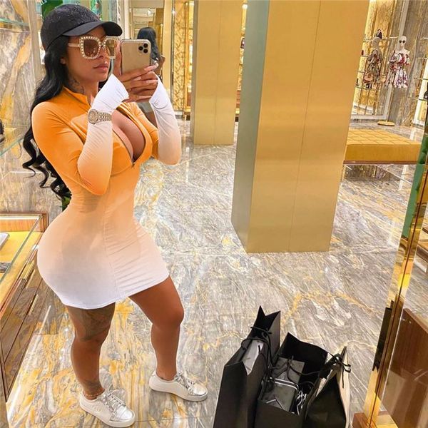 fashion women ladies mini dress gradient printing long sleeve zipper deep v neck bodycon slim autumn spring casual dresses, Black;gray
fashion women ladies mini dress gradient printing long sleeve zipper deep v neck bodycon slim autumn spring casual dresses, Black;gray