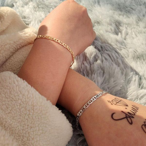 link, chain metal pig nose link bracelets for women simple gold silver color geometric bracelet 2021 classic jewelry gift, Black
link, chain metal pig nose link bracelets for women simple gold silver color geometric bracelet 2021 classic jewelry gift, Black