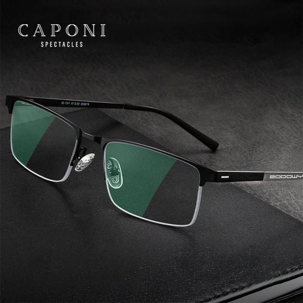 fashion sunglasses frames caponi computer men's glasses business style harf frame muti usage blue light blocking pochromic gray bf9860, Black
fashion sunglasses frames caponi computer men's glasses business style harf frame muti usage blue light blocking pochromic gray bf9860, Black