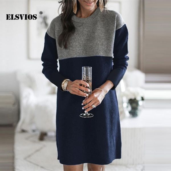 autumn winter women fashion patchwork o neck sweater dress loose plus size long sleeve pullover elegant female dresses casual, Black;gray
autumn winter women fashion patchwork o neck sweater dress loose plus size long sleeve pullover elegant female dresses casual, Black;gray
