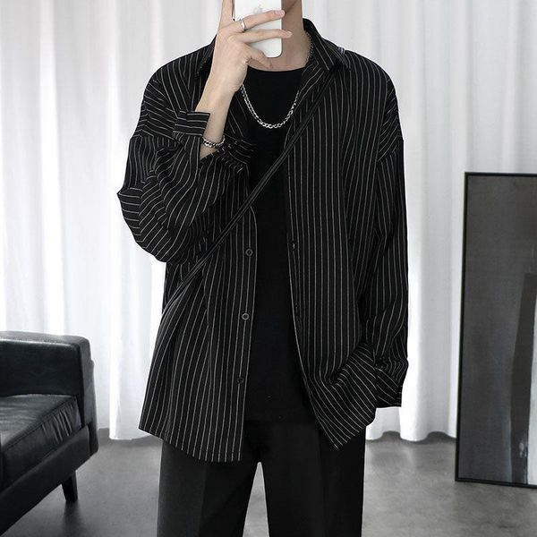 men's casual shirts striped shirt jacket men women hong kong style japanese oversize trend black gothic long-sleeved autumn, White;black
men's casual shirts striped shirt jacket men women hong kong style japanese oversize trend black gothic long-sleeved autumn, White;black