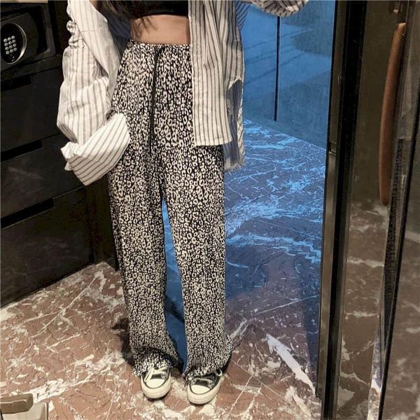 boot-cut pants women's high waist leopard print drape casual street 2021 slim loose straight wide leg trousers & capris, Black;white
boot-cut pants women's high waist leopard print drape casual street 2021 slim loose straight wide leg trousers & capris, Black;white