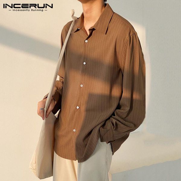 men fashion striped long sleeve shirts leisure turn down collar loose blouse 2021 spring man buttons camisa incerun s-3xl men's casual, White;black
men fashion striped long sleeve shirts leisure turn down collar loose blouse 2021 spring man buttons camisa incerun s-3xl men's casual, White;black