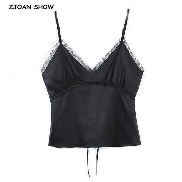 women's tanks & camis summer france spliced lace v neck black satin women retro girl back tie bow belt slim crop to jvh8 q90o, White
women's tanks & camis summer france spliced lace v neck black satin women retro girl back tie bow belt slim crop to jvh8 q90o, White