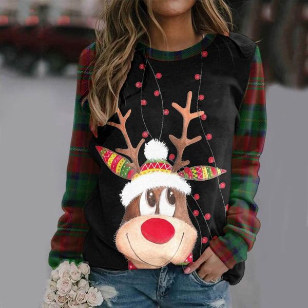 women's hoodies & sweatshirts chirstmas print long-sleeved sweatshirt casual long sleeve pullover elk snowflake printed shirts outwear, Black
women's hoodies & sweatshirts chirstmas print long-sleeved sweatshirt casual long sleeve pullover elk snowflake printed shirts outwear, Black