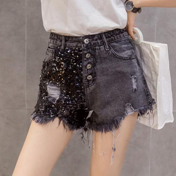 women's jeans mumuzi 2021 short sequined women girls vintage high waist denim shorts pants ripped trousers for, Blue
women's jeans mumuzi 2021 short sequined women girls vintage high waist denim shorts pants ripped trousers for, Blue