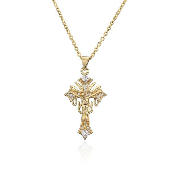 pendant necklaces crucifixion necklace gold plated shine rhinestone charm fashion joker jewelry party gift for men women, Silver 
pendant necklaces crucifixion necklace gold plated shine rhinestone charm fashion joker jewelry party gift for men women, Silver