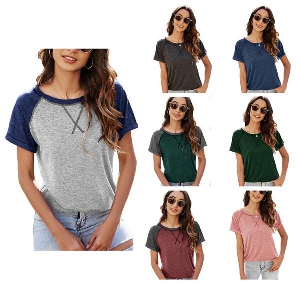 women's t-shirt 2021 women summer round neck raglan tunic stylish short sleeve tee ladies casual flowy spring color block pullover t s, White
women's t-shirt 2021 women summer round neck raglan tunic stylish short sleeve tee ladies casual flowy spring color block pullover t s, White