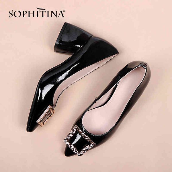 sophitina spring women pumps metal decoration leather work shoes pointed toe handmade office ladies shoes k100 210513, Black
sophitina spring women pumps metal decoration leather work shoes pointed toe handmade office ladies shoes k100 210513, Black