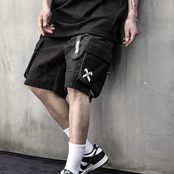 men's shorts cargo joggers men streetwear summer big pocket short elastic waist nylon baggy pant, White;black
men's shorts cargo joggers men streetwear summer big pocket short elastic waist nylon baggy pant, White;black