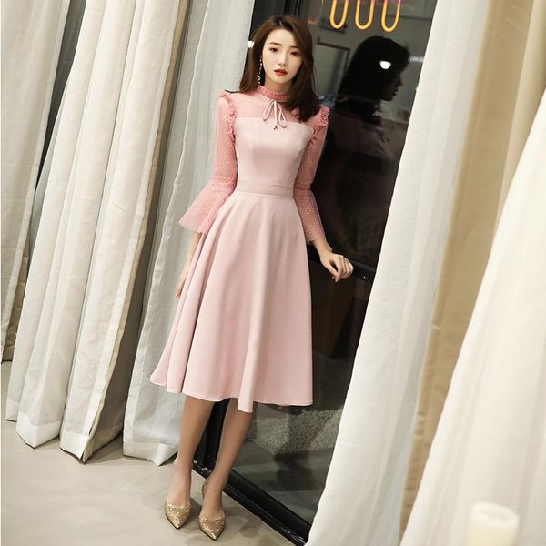 party dresses pink high neck fashion prom gown simple full sleeves a-line zipper back ruched knee-length plus size gowns women a1530, White;black
party dresses pink high neck fashion prom gown simple full sleeves a-line zipper back ruched knee-length plus size gowns women a1530, White;black
