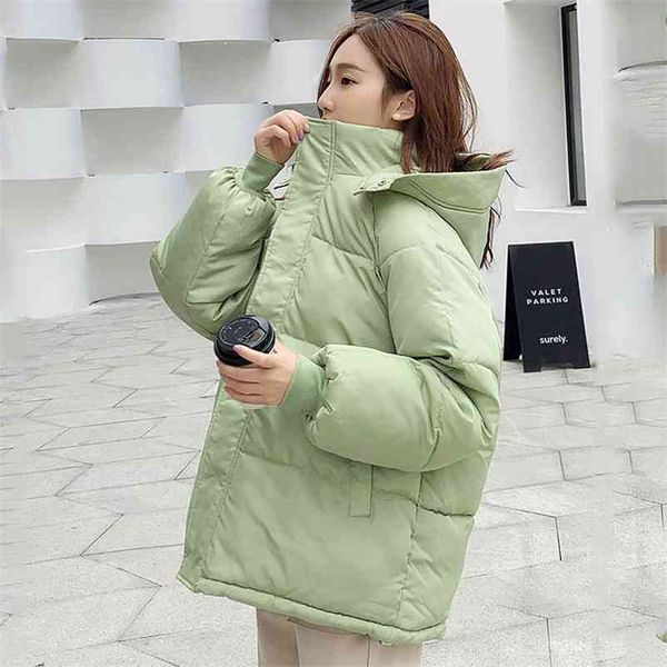 women winter autumn jacket cotton padded hooded oversized loose female thick coat short solid casual women's parkas 210922, Black;brown
women winter autumn jacket cotton padded hooded oversized loose female thick coat short solid casual women's parkas 210922, Black;brown