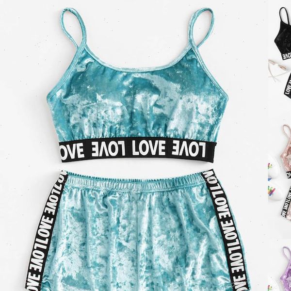 casual pajama set summer style women sleepwear velvet babydoll letter nightwear homewear pjs, Black;red
casual pajama set summer style women sleepwear velvet babydoll letter nightwear homewear pjs, Black;red