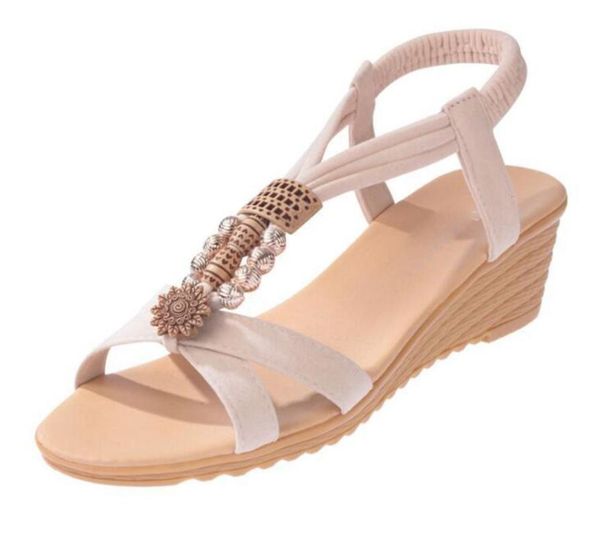 dress shoes sandals women's summer bohemian slope with fish mouth beaded large size hard-wearing, Black
dress shoes sandals women's summer bohemian slope with fish mouth beaded large size hard-wearing, Black