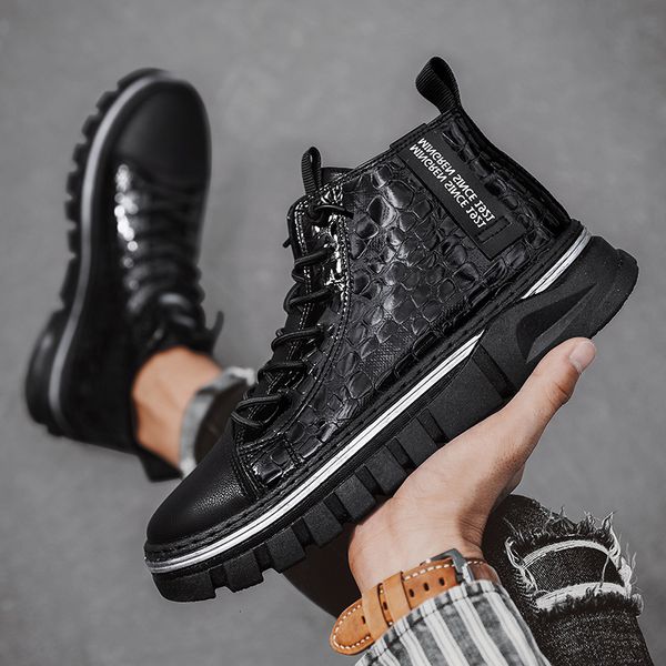 2021 autumn martin boots high fashion new military british black men's leather