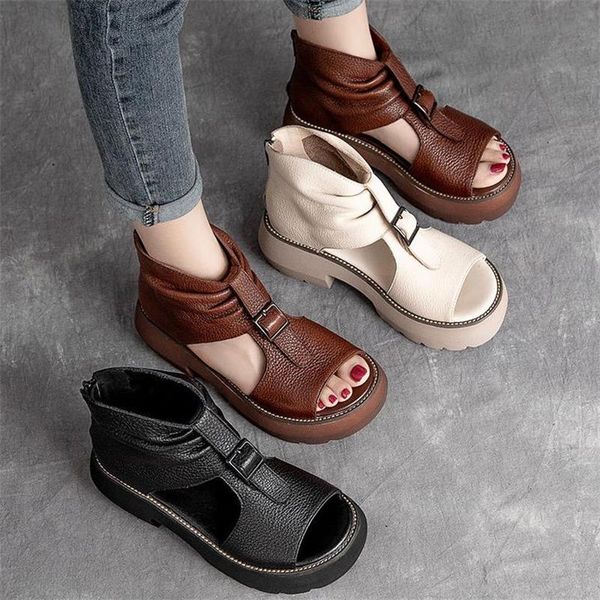 boots retro summer rome style high waist ankle women genuine leather wedges heel open toe back zipper casual platform sandals, Black
boots retro summer rome style high waist ankle women genuine leather wedges heel open toe back zipper casual platform sandals, Black
