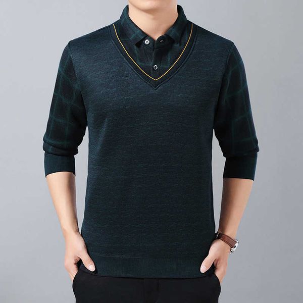 spring and winter plus velvet thick fake two shirts middle-aged men's warm knitted sweater male casual branded pullover 210531, White;black
spring and winter plus velvet thick fake two shirts middle-aged men's warm knitted sweater male casual branded pullover 210531, White;black